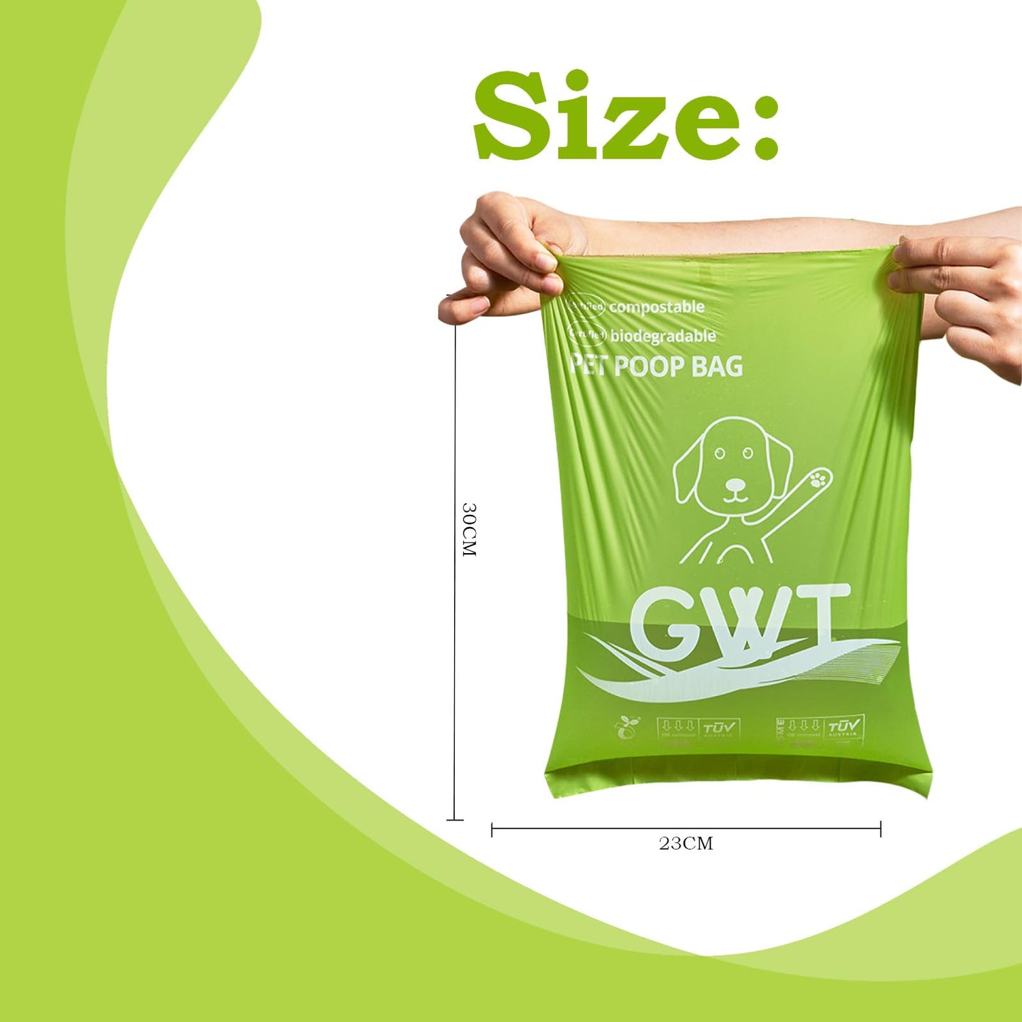 Dog Poop Bags Biodegradable - Certified Home Compostable 120 Counts