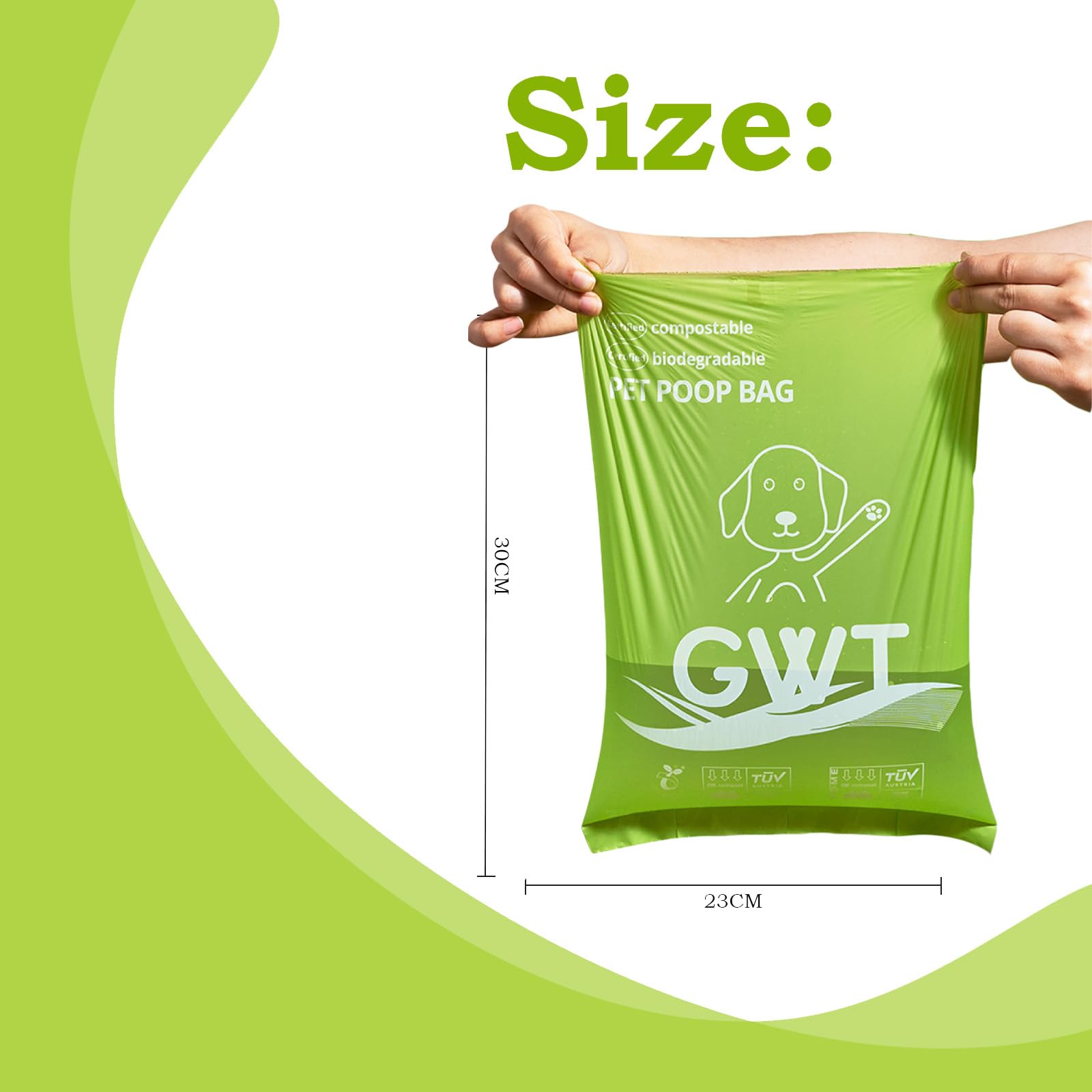 Dog Poop Bags Biodegradable - Certified Home Compostable 120 Counts