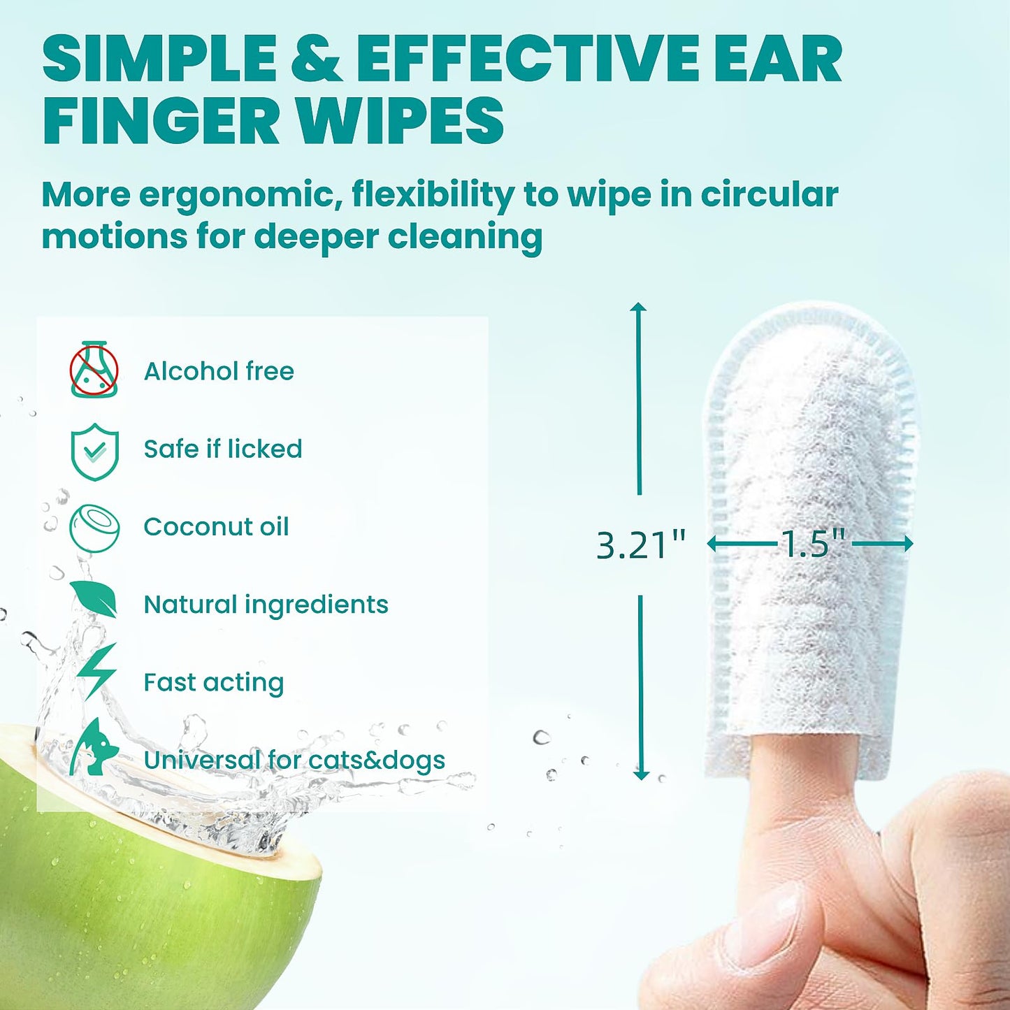 Ear Cleaner Finger Wipes