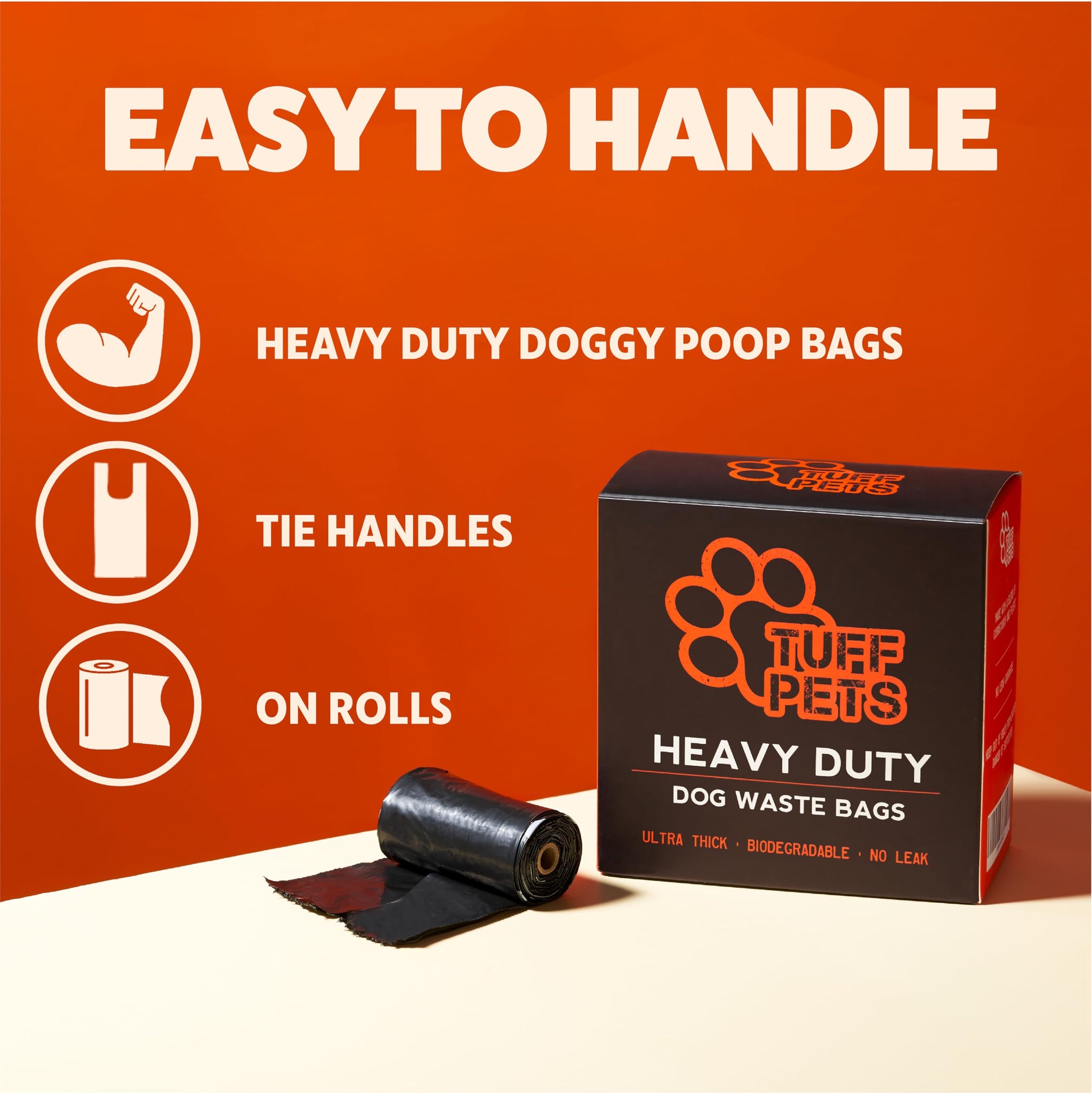 Heavy-Duty Dog Poop Bags — 16 Rolls