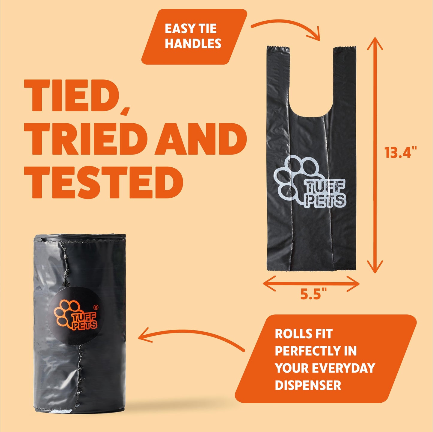 Heavy-Duty Dog Poop Bags — 16 Rolls